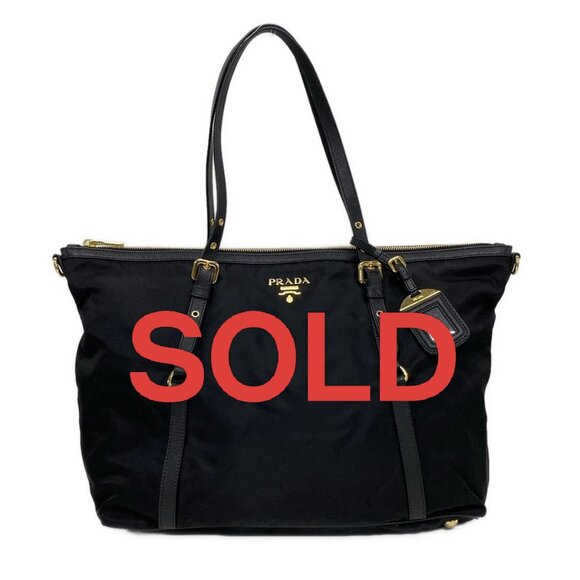 PRADA - Black Nylon Leather Shoulder Bag 620-062425 - Picture 1 of 10